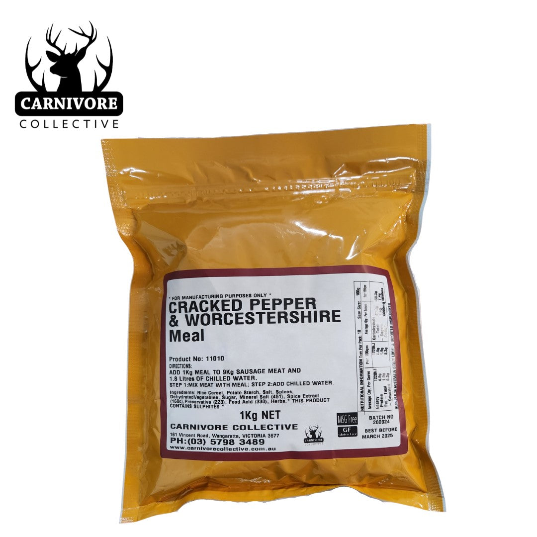 Carnivore Collective Cracked Pepper and W'Shire Sausage Seasoning 1kg - Fraser Coast Outdoors