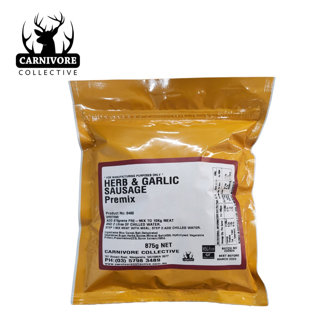 Carnivore Collective Herb And Garlic Sausage Seasoning 875gms - Fraser Coast Outdoors