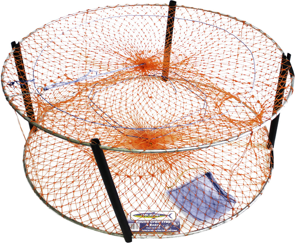 Crab Pot 24ply Orange Wilson (Poly 4 Leg) - Fraser Coast Outdoors