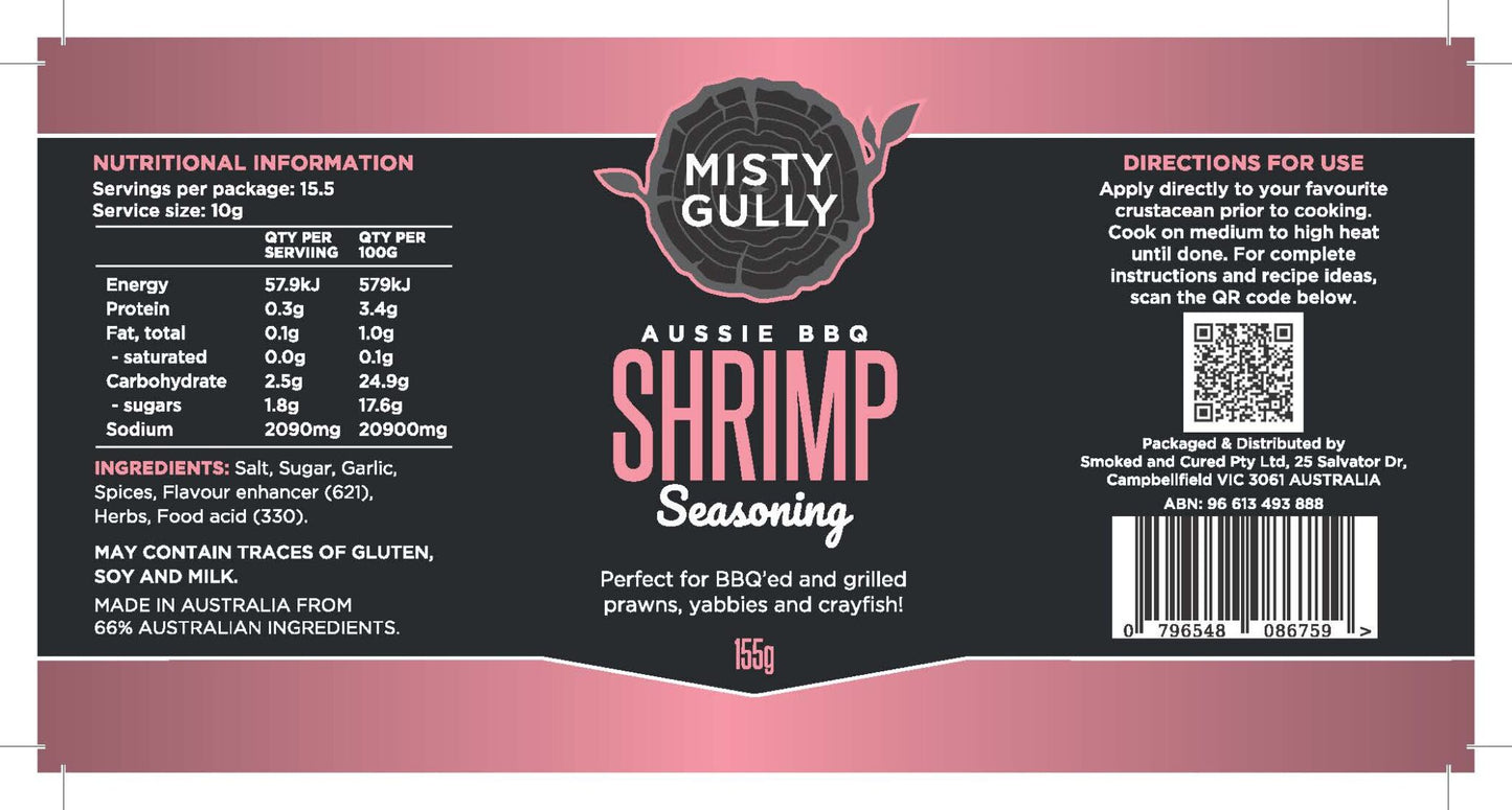 Misty Gully Shrimp Seasoning (155g) - Fraser Coast Outdoors