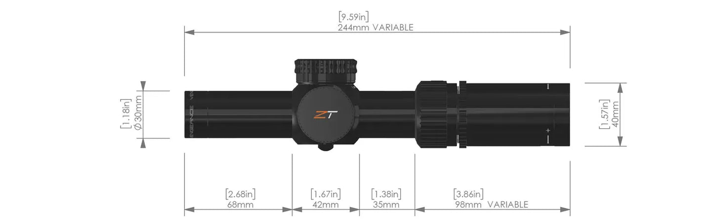 Zero Tech Vengeance 1-6x24mm LPVO RAR - Fraser Coast Outdoors
