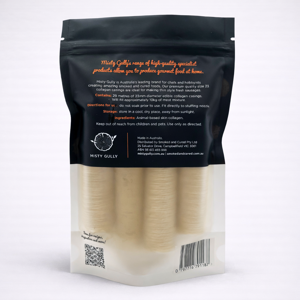 Misty Gully Collagen Casings - Size 23mm (30m) - Fraser Coast Outdoors