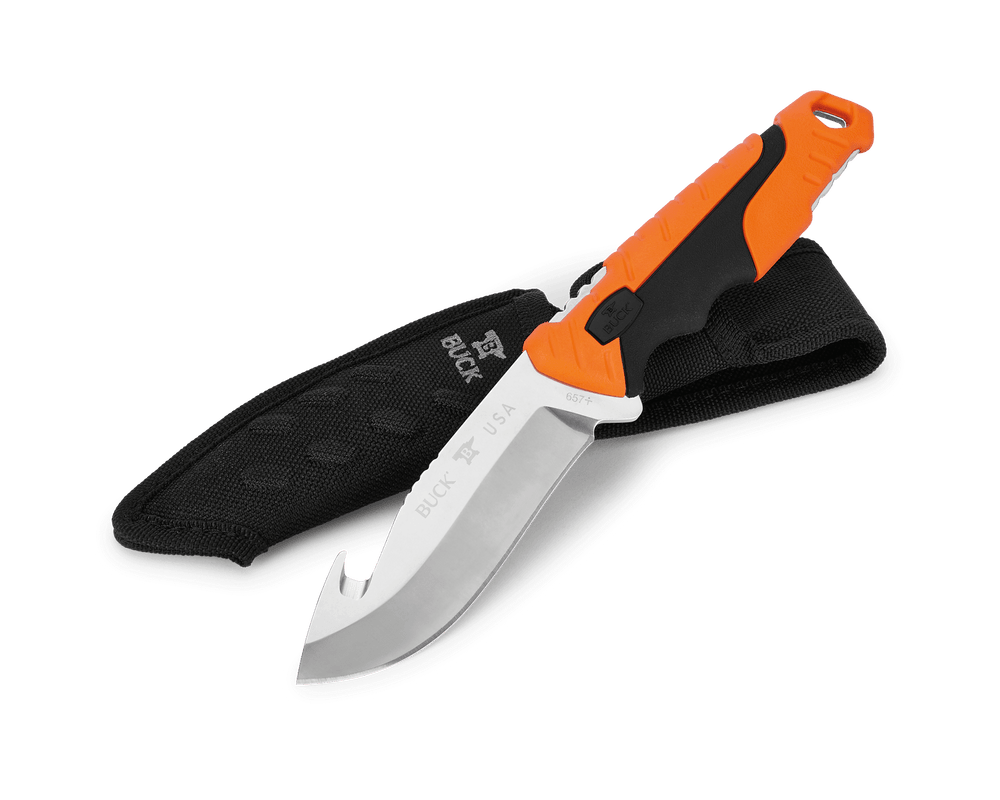 Buck Pursuit Large Fixed Guthook Orange SV35 657ORG Knife