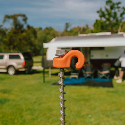 Ground Dogs Screw In Pegs with Hook Collars (1 Each) - Fraser Coast Outdoors
