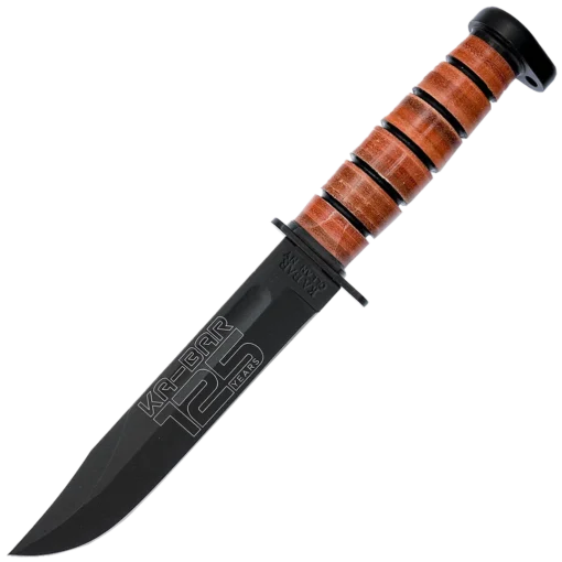 KA-BAR 9228 Dog’s Head 125th Anniversary Knife, 7in Plain Blade, Leather Handles, Leather Sheath - Fraser Coast Outdoors