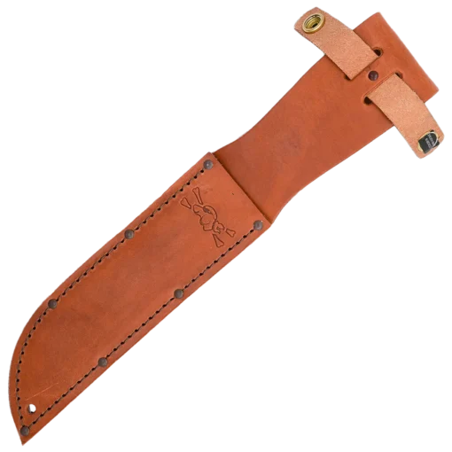 KA-BAR 9228 Dog’s Head 125th Anniversary Knife, 7in Plain Blade, Leather Handles, Leather Sheath - Fraser Coast Outdoors