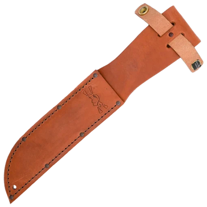 KA-BAR 9228 Dog’s Head 125th Anniversary Knife, 7in Plain Blade, Leather Handles, Leather Sheath - Fraser Coast Outdoors