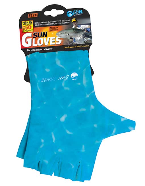AFN Sun Gloves Water Blue - Fraser Coast Outdoors