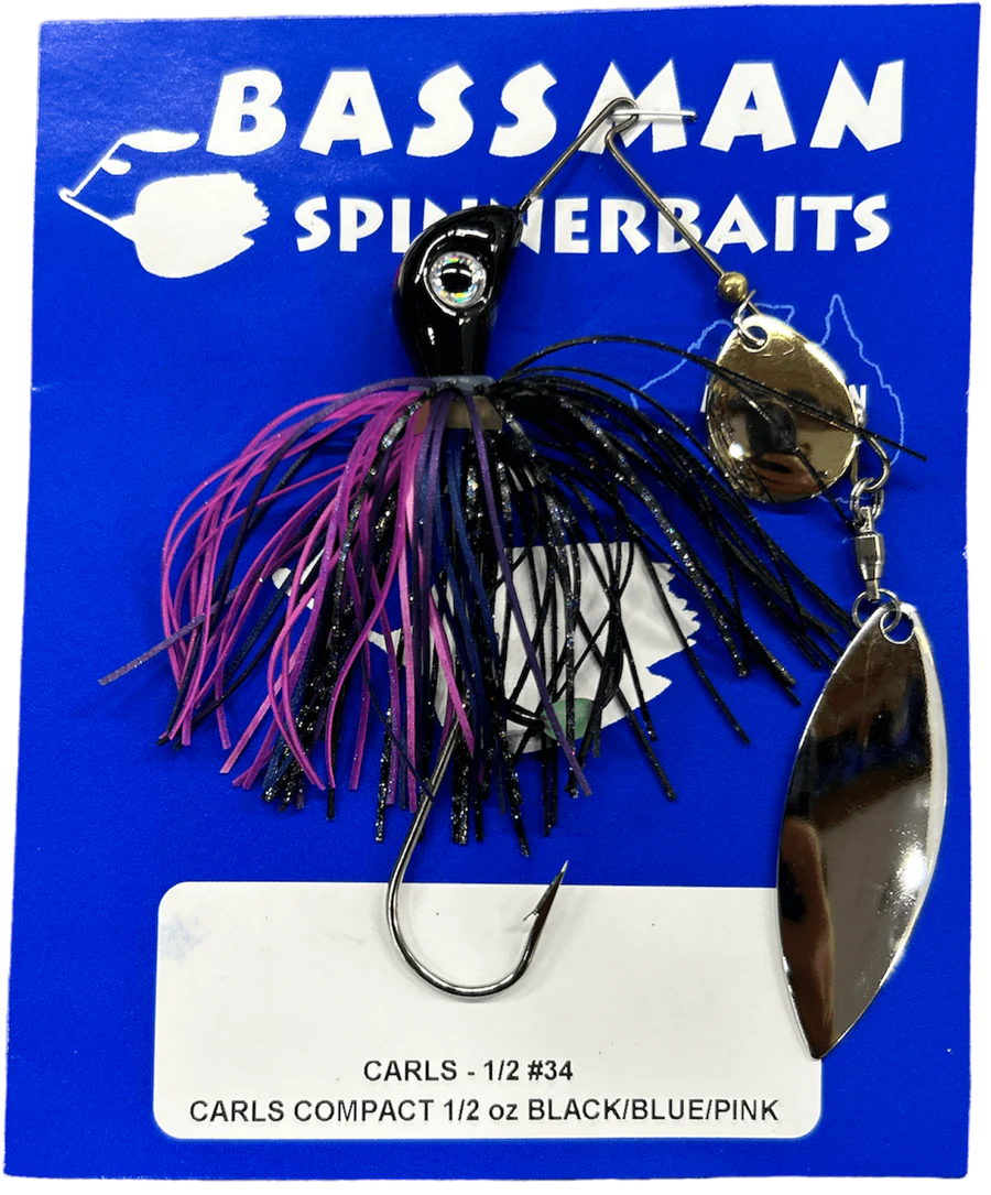 BASSMAN CARLS COMPACT SPINNERBAIT LURE 1/2oz