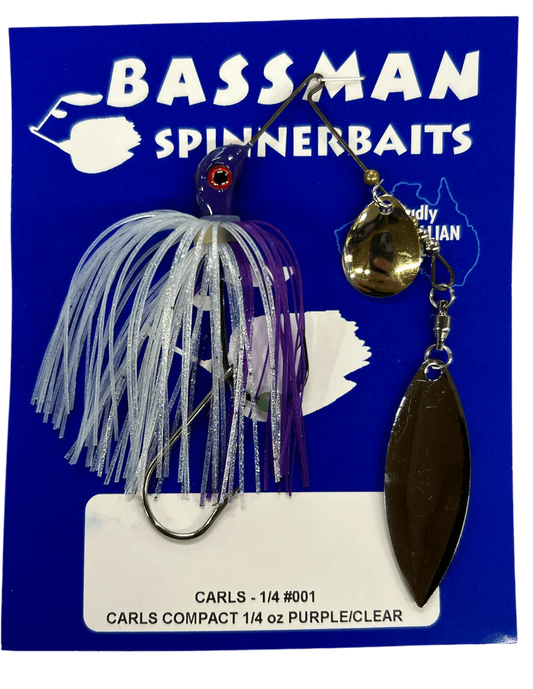 BASSMAN CARLS COMPACT SPINNERBAIT LURE 1/4oz