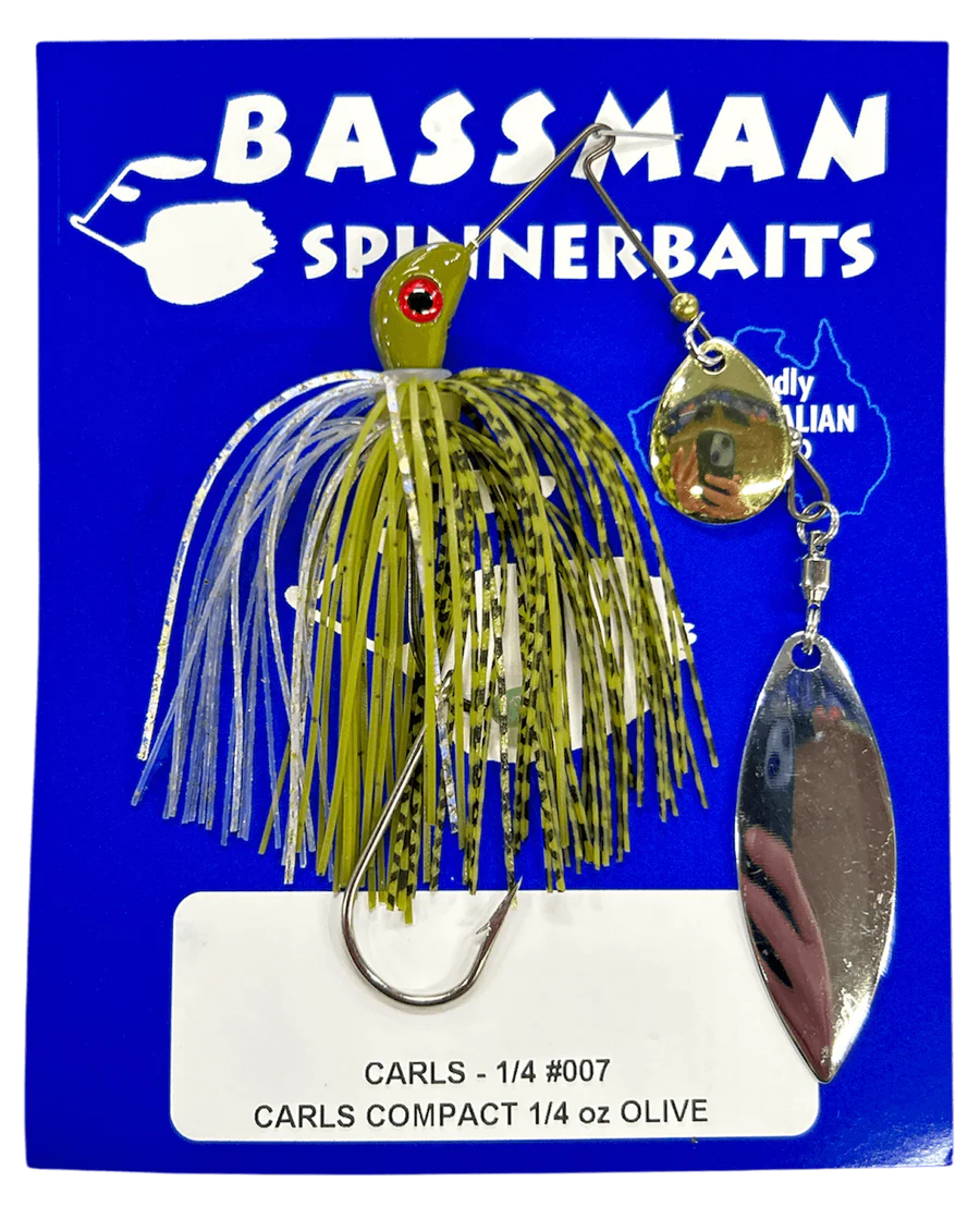 BASSMAN CARLS COMPACT SPINNERBAIT LURE 1/4oz