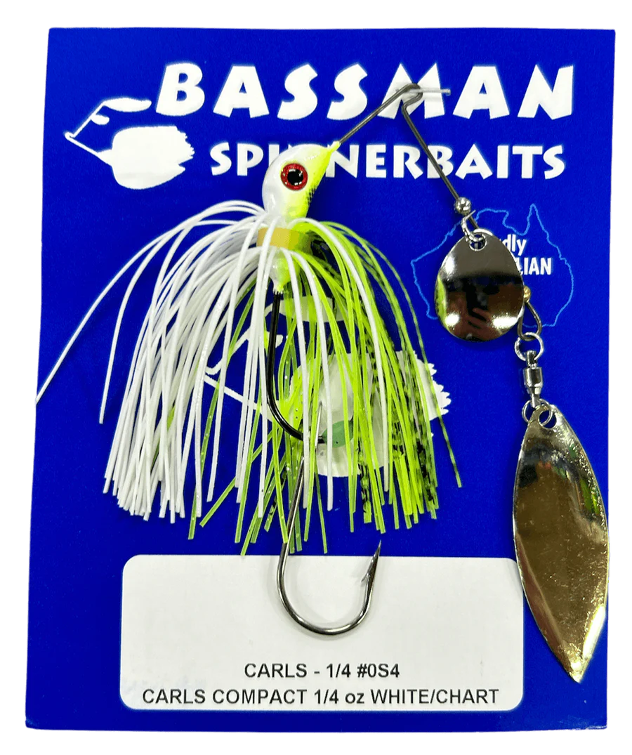 BASSMAN CARLS COMPACT SPINNERBAIT LURE 1/4oz