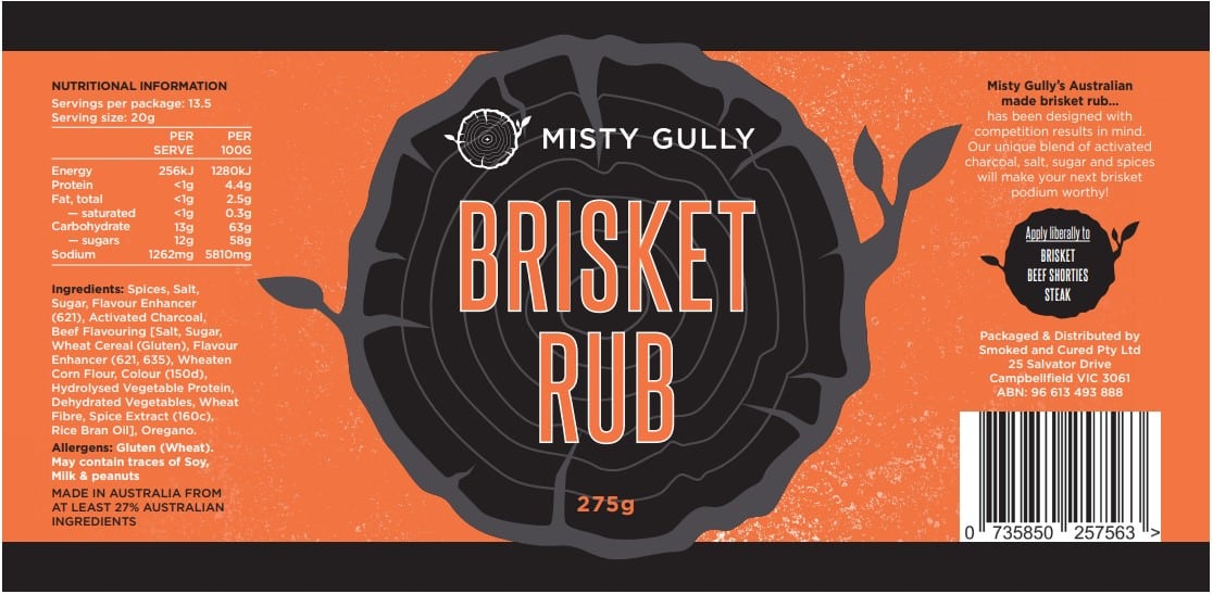Misty Gully Brisket Rub 290g - Fraser Coast Outdoors