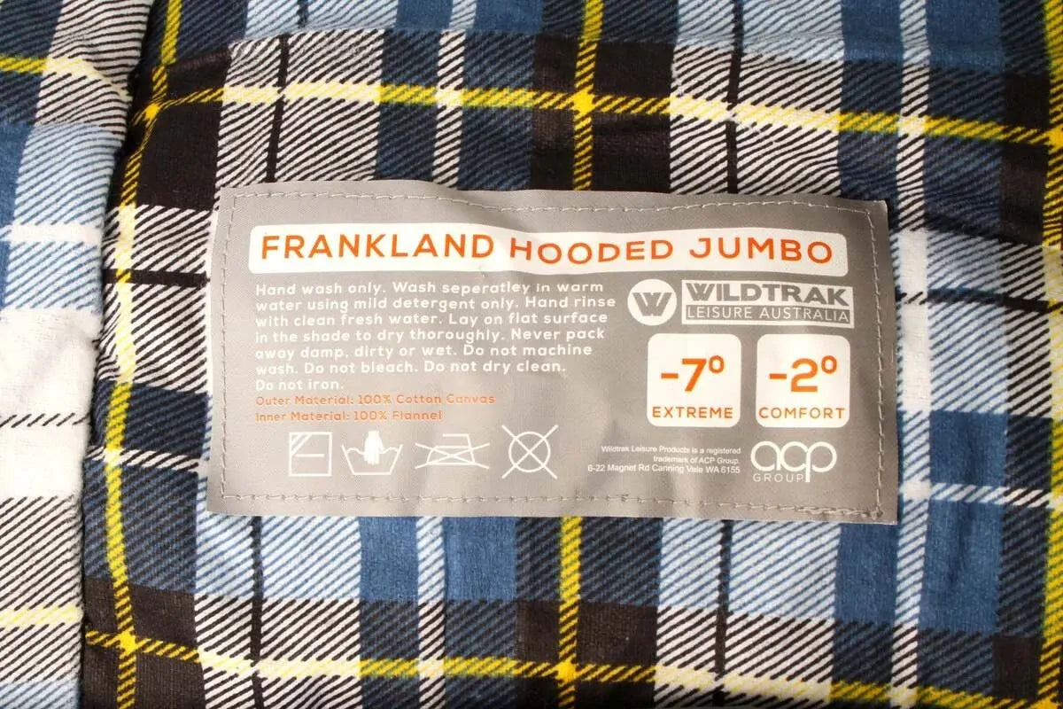 Wildtrak -2 to -7°C Frankland Jumbo Hooded Sleeping Bag, 90 x 230cm