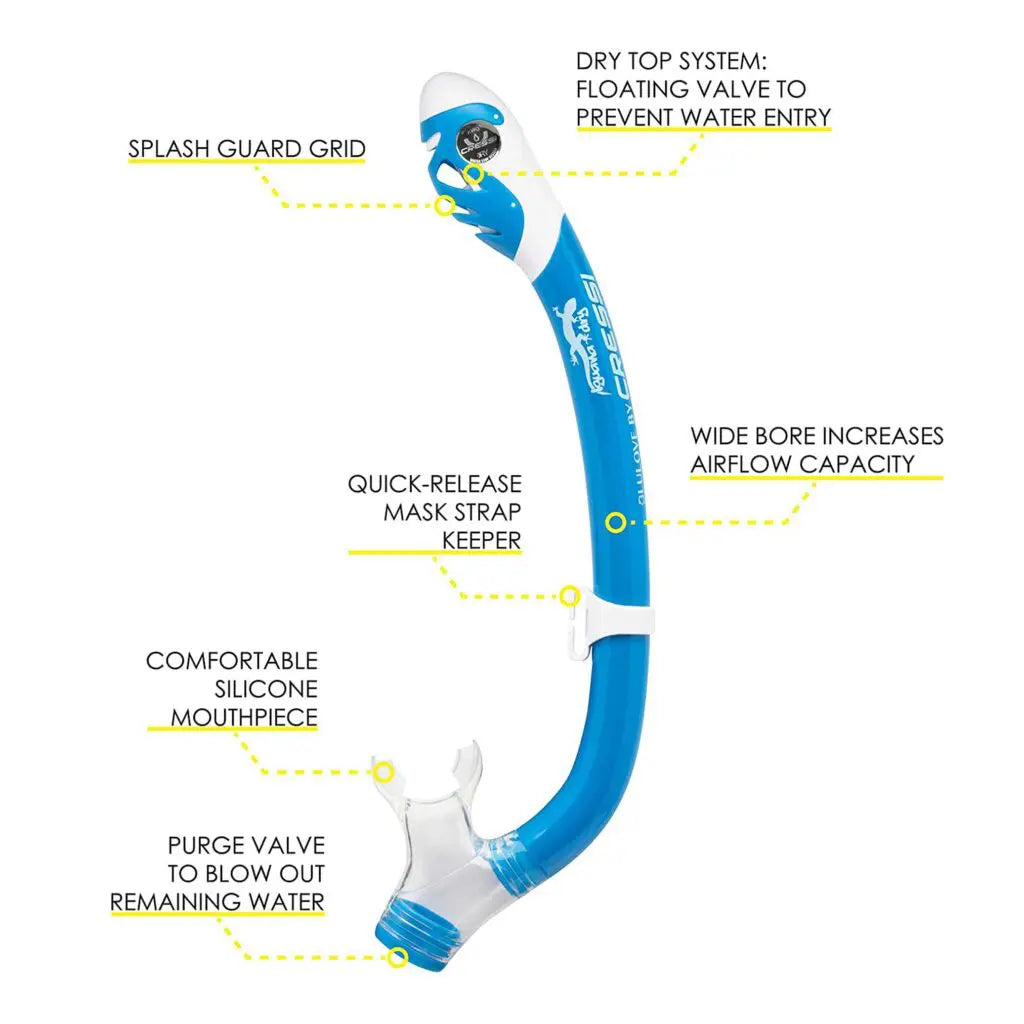 Cressi Pegaso & Iguana Dry Jr Mask & Snorkel Combo