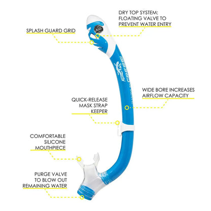 Cressi Pegaso & Iguana Dry Jr Mask & Snorkel Combo