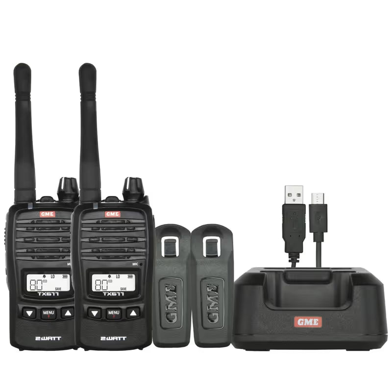 GME TX677TP 2 Watt UHF CB Handheld Radio - Twin Pack