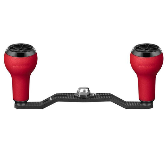 GOMEXUS BAITCAST CARBON FIBRE POWER HANDLE WITH TPE KNOB - 100mm - RDBK - Red Black 7x4mm