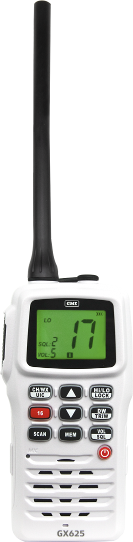 GME GX625W 5/1 Watt VHF Handheld Marine Radio - Wash