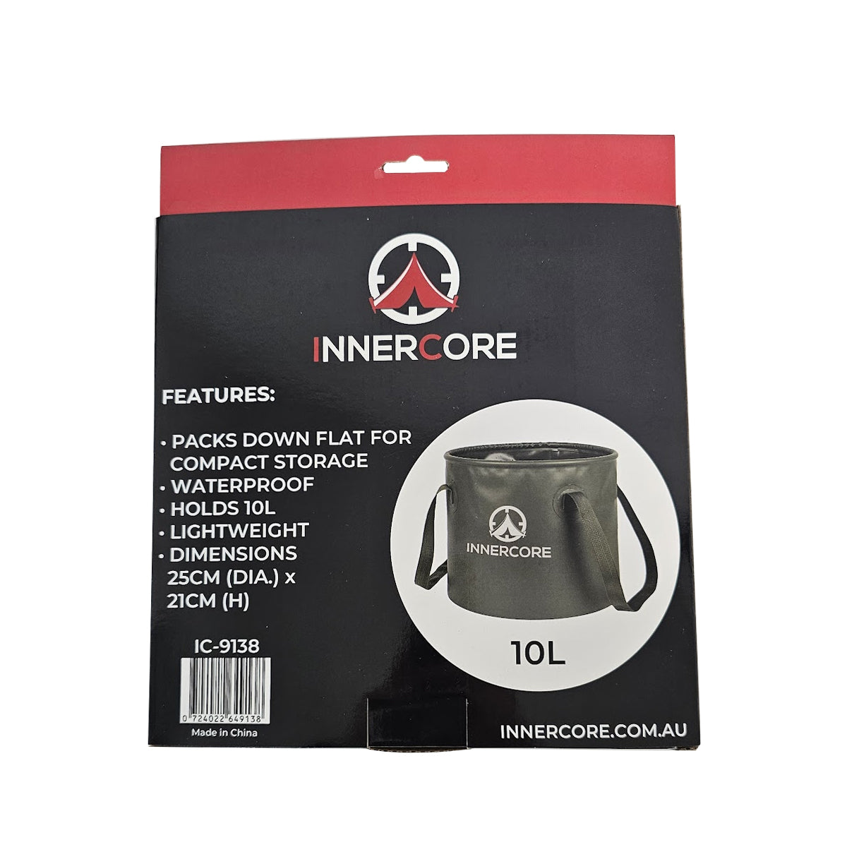 Innercore Folding Bucket 10L - Fraser Coast Outdoors