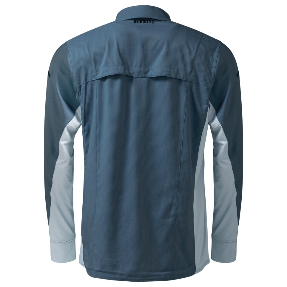 Shimano Pro Stretch Vented Shirt Navy Mens - Fraser Coast Outdoors
