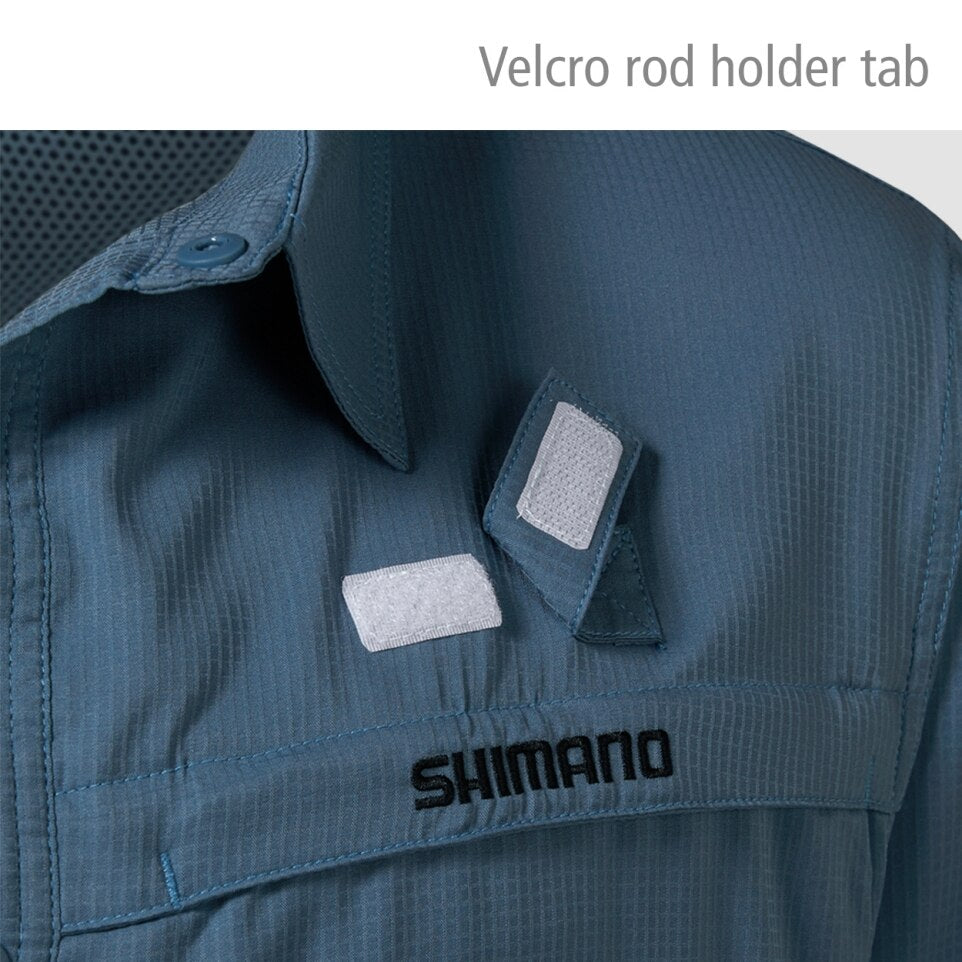 Shimano Pro Stretch Vented Shirt Navy Mens - Fraser Coast Outdoors