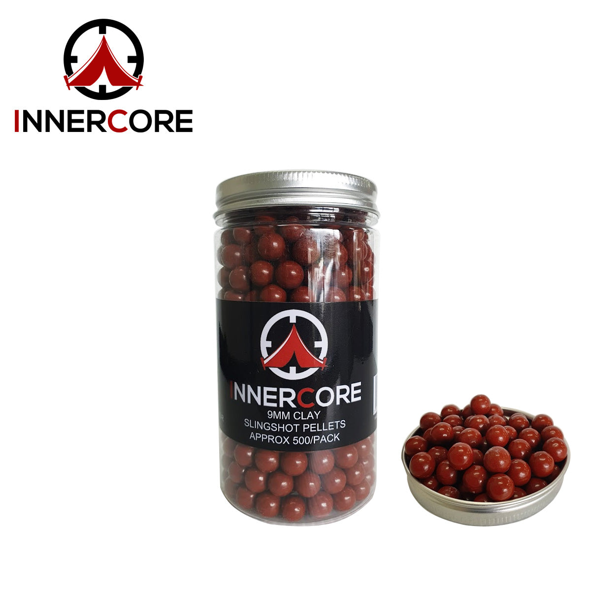 Innercore 9mm Clay Slingshot Pellets 500 Pack - Red - Fraser Coast Outdoors