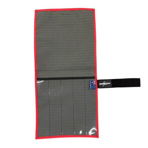 SICUT Australian Made Rip Stop Low & Slow Canvas Knife, Tool & Utensil Wrap Roll With Clear Front – 5 Pockets – Touch Tape Closure
