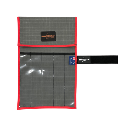 SICUT Australian Made Rip Stop Low & Slow Canvas Knife, Tool & Utensil Wrap Roll With Clear Front – 5 Pockets – Touch Tape Closure