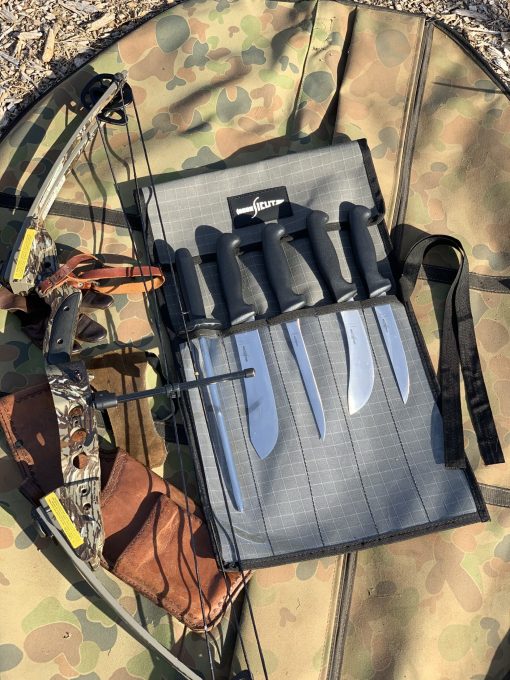 Sicut All Purpose Knife Package – 5 Piece Set with Canvas Wrap – Premium German Steel – Yellow Handle - Fraser Coast Outdoors