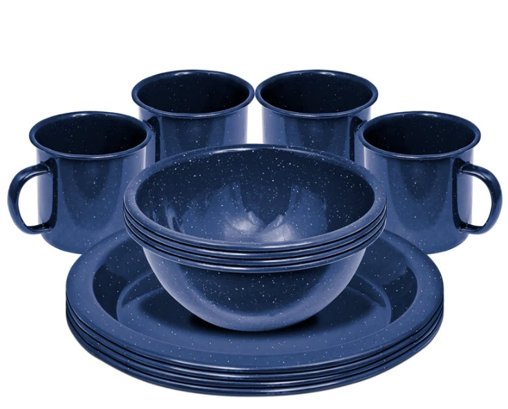 12 Piece Enamel Dinner Set (4P) - Fraser Coast Outdoors