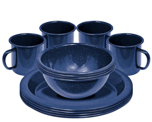 12 Piece Enamel Dinner Set (4P) - Fraser Coast Outdoors