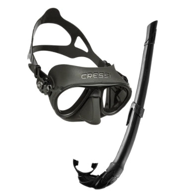 Cressi Calibro Corscia Mask and Snorkel Set Black - Fraser Coast Outdoors