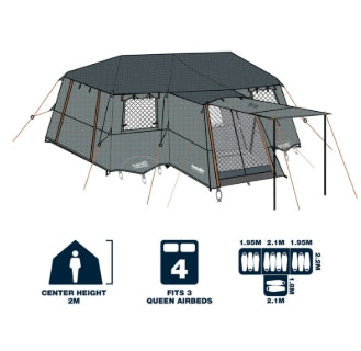 Oztrail Fast Frame Blockout Lumos 12P Tent - Fraser Coast Outdoors
