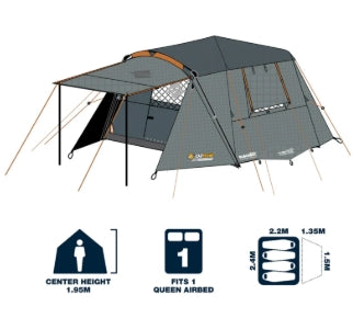 Oztrail Fast Frame BlockOut Lumos 4P Tent - Fraser Coast Outdoors