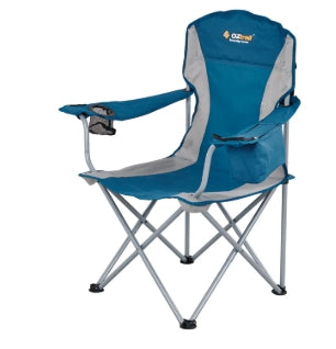Oztrail Sovereign Cooler Arm Chair - Blue - Fraser Coast Outdoors
