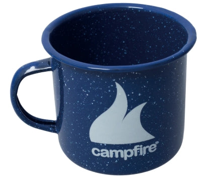 Campfire Enamel Mug 9cm Navy - Fraser Coast Outdoors