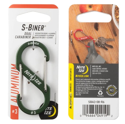 Nite Ize S-Biner Dual Carabiner - Aluminum #3 Olive