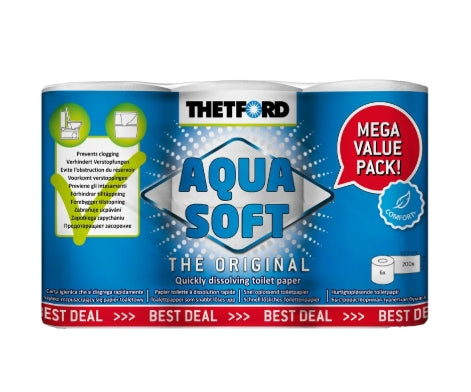 Thetford Aquasoft Toilet Paper Rolls - 6 Pack