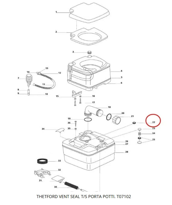 Thetford Vent Seal 07102 For Portables