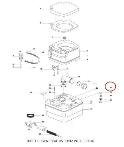 Thetford Vent Seal 07102 For Portables