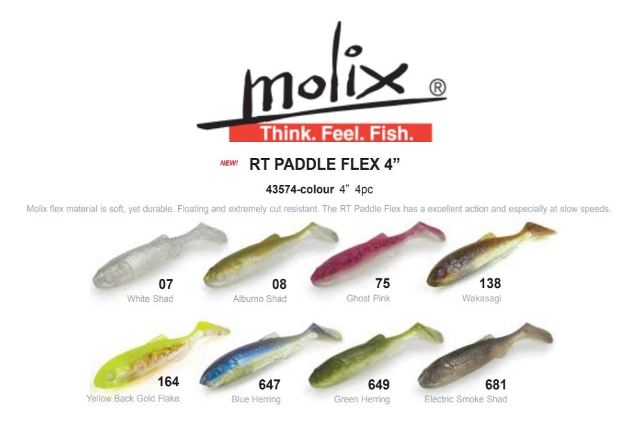 Molix RT Paddle Flex Soft Plastic Lure 4in - Fraser Coast Outdoors