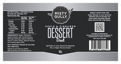 Misty Gully Dessert Dust Apple & Cinnamon195g - Fraser Coast Outdoors
