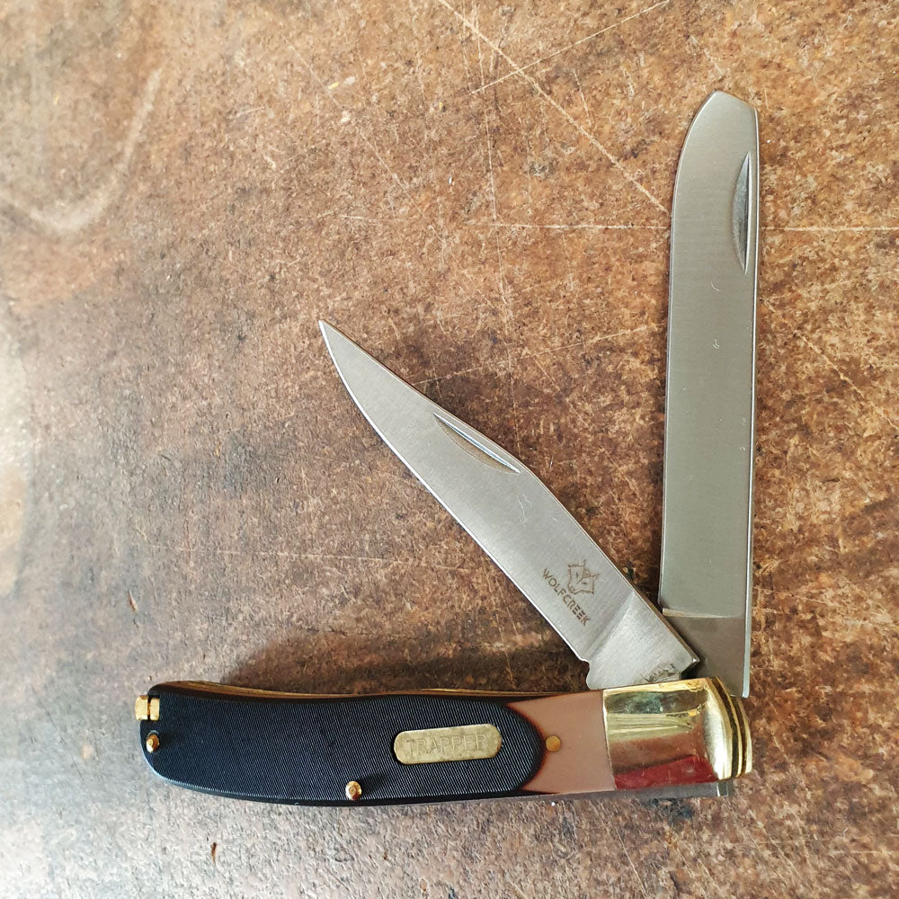 Wolf Creek Trapper Knife with Leather Pouch - Fraser Coast Outdoors