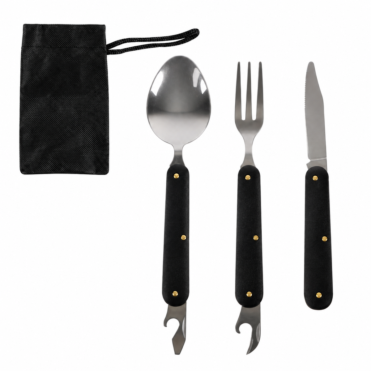 Wildtrak 3 Piece Foldable Cutlery Set with Pouch