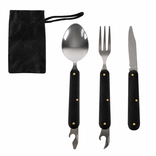Wildtrak 3 Piece Foldable Cutlery Set with Pouch