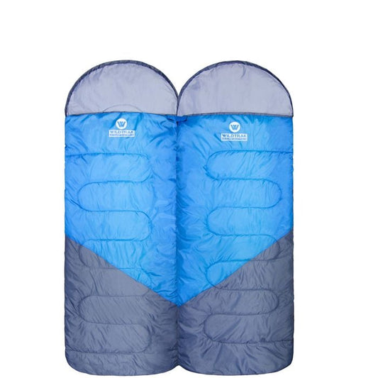 Wildtrak +5°C to +10°C Gascoyne Twin Hooded Sleeping Bag, Single or Double 70 x 230cm
