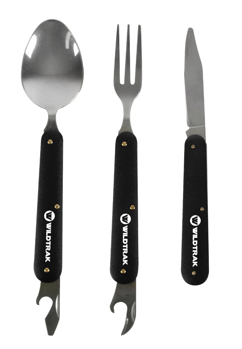Wildtrak 3 Piece Foldable Cutlery Set with Pouch