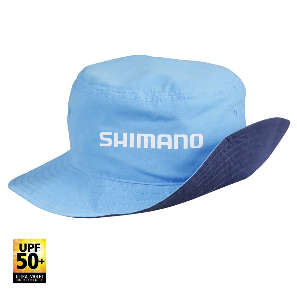 Shimano Kids Bucket Hat Blue Reversible - Fraser Coast Outdoors
