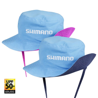 Shimano Kids Bucket Hat Blue Reversible - Fraser Coast Outdoors